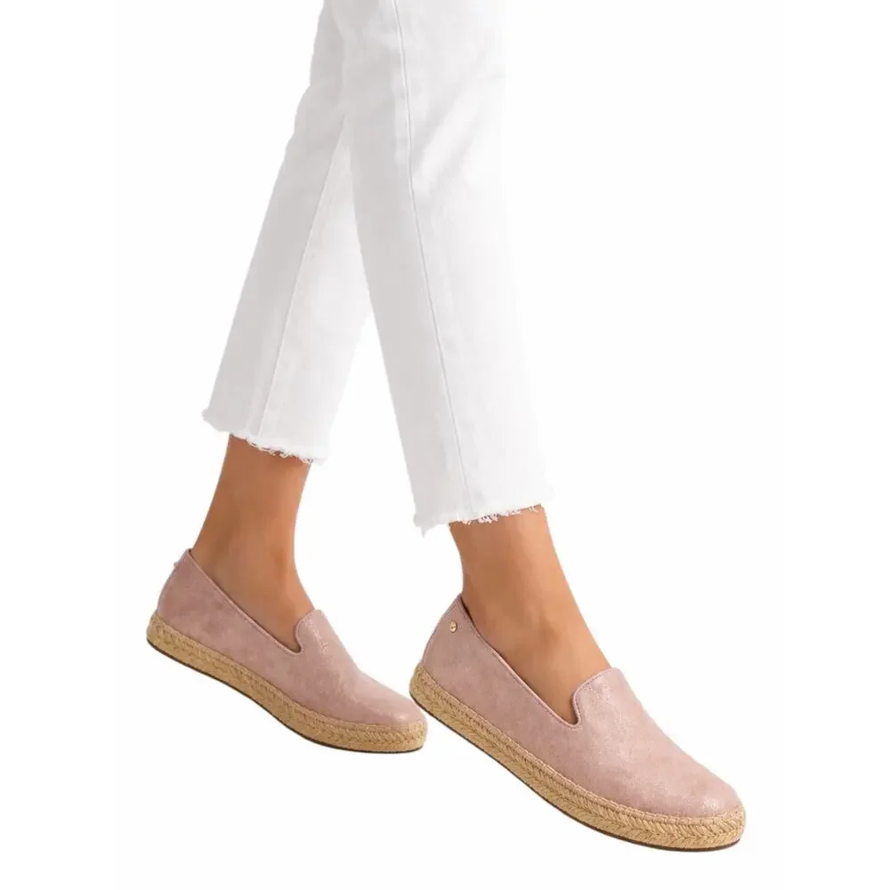 UGG W Sandrinne II Espadrille Flats Slip On Rose Gold Size 6